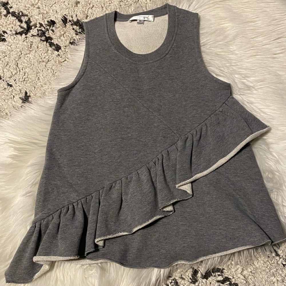 Carven Ruffle Sweatshirt Tank - Picture 3 of 8